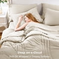 thumbnail image 3 of 7-Piece Queen Beige Down Alternative Comforter Set, Luxury Soft All Season Bed in a Bag with Sheets & Pillowcases, 3 of 9