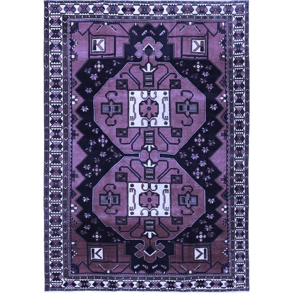 Ahgly Company Machine Washable Indoor Rectangle Persian Blue Traditional Area Rugs, 2' x 3'