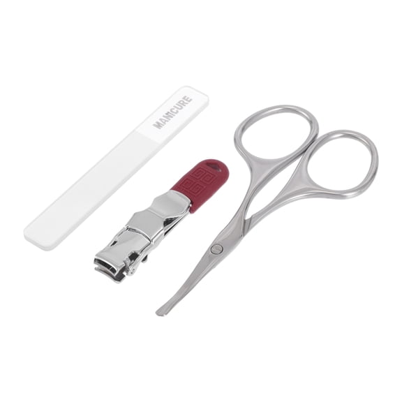 Unique Bargains 1 Set Durable Nail Clippers Toenail Clippers Silver Tone Red