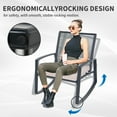 thumbnail image 5 of Outdoor Patio Bistro Metal Rocking Conversation Set with Table, Weatherproof Rope & Steel, Removable Cushion Covers, Anti-Tip Rocking Chairs for Balcony Porch, 5 of 7