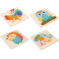thumbnail image 1 of Juego De 4 Rompecabezas De Madera Para Niños, Juguete Educativo Y Actividad Para El Hogar Y Regalo De Viaje Para Niños Y Niñas Kearding FN005758-00, 1 of 6