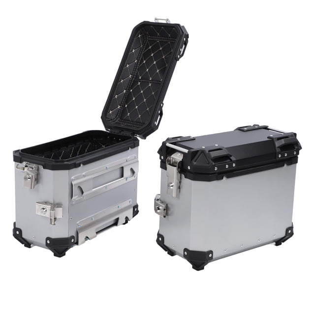 Motorcycle Rear Side Box 2PCS Motorcycle Side Box 35L Large Capacity Aluminum Alloy Hard Saddlebag with Safety Lock and Handle Replacement for