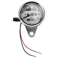 thumbnail image 1 of MOVTOTOP 1Pack Aluminum Plating Silver Round Retro Style Pointer Design Motorcycle Speedometer for Motorbike Modification, 1 of 8