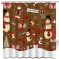 thumbnail image 1 of Whimsical Rideau de Douche de Noël - Design Bonhommes de Neige et Lumières, 1 of 4