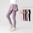 thumbnail image 4 of Fashion Girls' Leggings with Skirt - Footless Cotton Ruffle Skirt Pants for Kids for 3-12 Years, 4 of 5