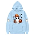 thumbnail image 4 of SERTG Children Halloween Printed Hooded Tops Long Sleeved Sweatshirt with Pockets Fleece Top Hooded Sweatshirt for Girls 3-14 Years(Blue,11-12 Years), 4 of 4