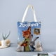 thumbnail image 2 of Zootopia Bolso de tela con estampado de lienzo para mujer, bolsa de compras reutilizable y estética, con cremallera interior, regalo para mujer, 35 × 40 cm., 2 of 6