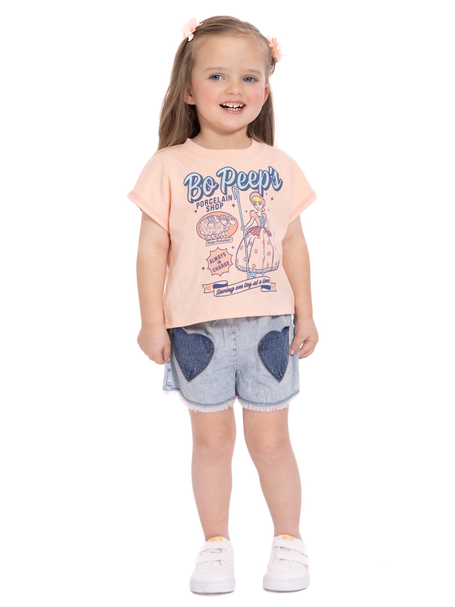 Toy Story Toddler Girls Graphic Tee and Denim Shorts Set, 2-Piece, Sizes 12M-5T