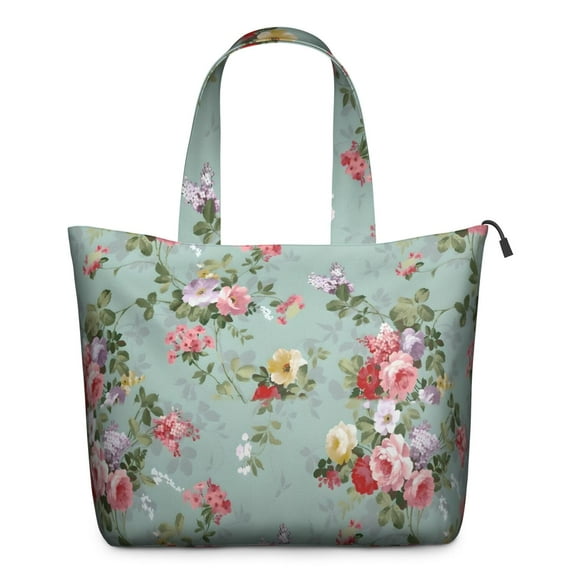 Pioneer Flower Floral Print Pattern Travel Tote Bags for Women Carry On,Large Weekender Bags for Women Travel,Multi Functional Duffle Bag for Work,Shopping,Sports
