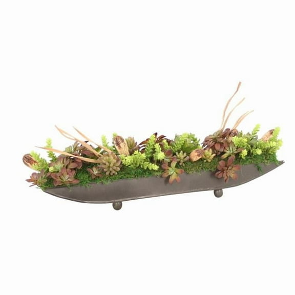 Distinctive Designs 1939B Luxury Artificial Decor Succulents in Bronze Tray