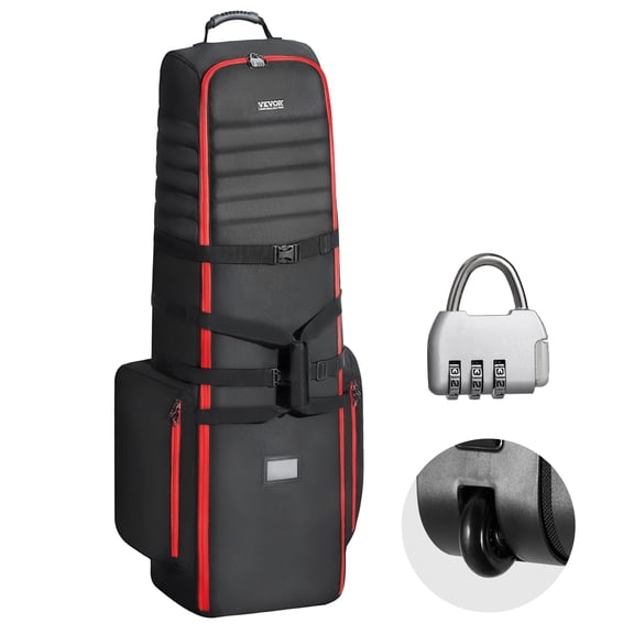 VEVOR Golf Travel Bag,Outdoors Soft-Sided Golf Travel Cover, Heavy Duty 1800D Polyester Oxford Wear-Resistant Waterproof,Padded Luggage Case with Wheels,Foldable Golf Club Storage Bag for Airline