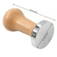 thumbnail image 6 of Solid Wood Handle Coffee Tamper Stainless Steel Press Powder Hammer Squeezer, Flat Base, 51mm, 6 of 10