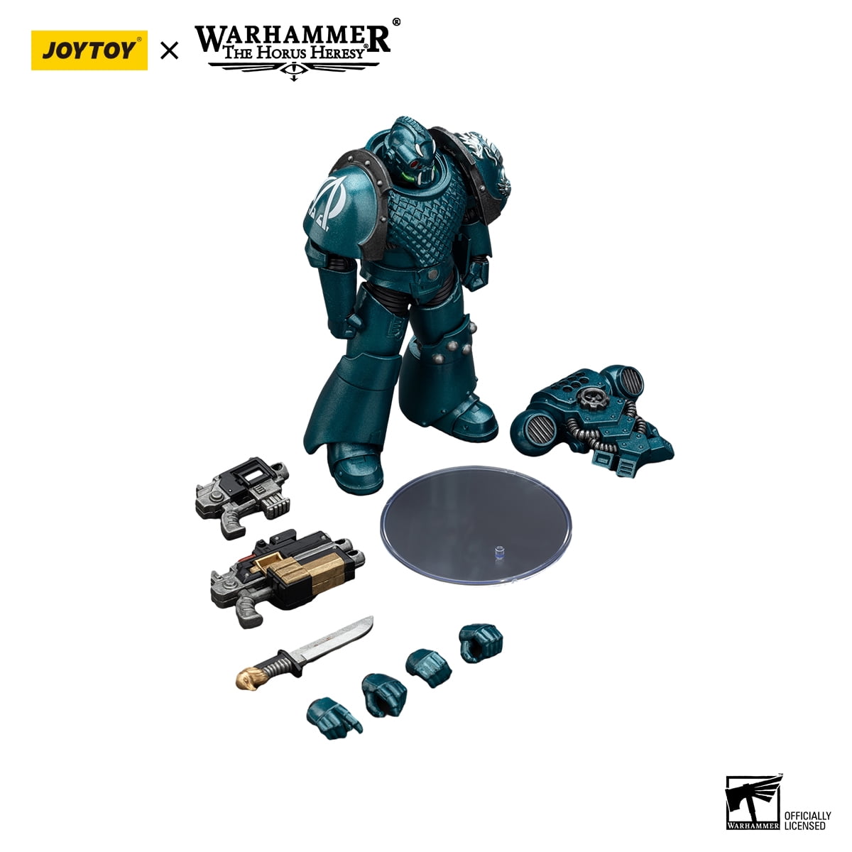 JOYTOY Warhammer 40K Alpha Legion Headhunter With Banestrike Combi-Bolter And Power Dagger 1:18 Collection Model