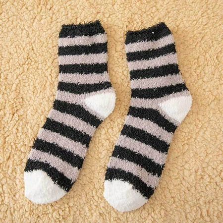 

Qazqa Women Autumn And Winter Striped Coral Warm Thick Home Socks Stockings