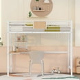 thumbnail image 2 of Twin Metal Loft Bed with Desk and Shelve,White, 2 of 6