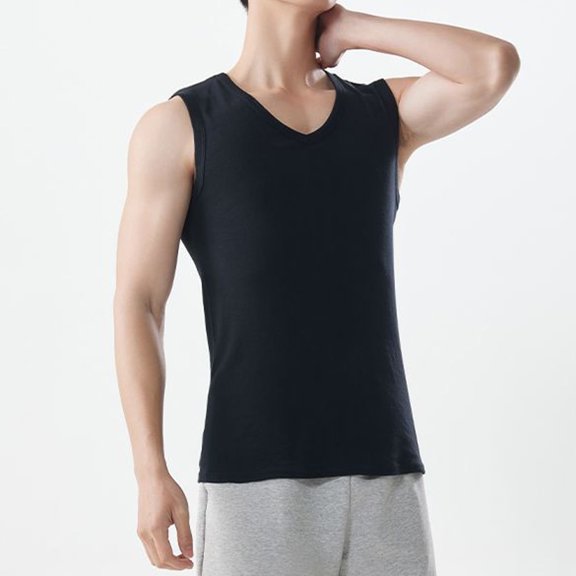 Jyeity Mens Tank Cotton Gym V-Neck Tank Top, Casual Breathable Sporty Tank Tops