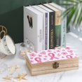 thumbnail image 4 of 7.9×2.3 In Wooden Boxes Durable Easy To Use Dustproof Prevent Slippery Delicate And Cabinet Artistic Pink Ribbon Pattern with Sketched Elements, 4 of 8