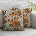 thumbnail image 3 of Pillow Cover , Cute Foxes and Flowers Pillows Soft Decorative Square Couch Pillow Covers ，Home Decor for Sofa Bedroom Car Couch, 3 of 5