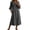 A405-Gray, variant on Sokhug Women's Maxi Dress Cowl Neck 3/4 Ruffle Sleeve Cotton Blend Summer Solid Color Midi Dress with Pockets