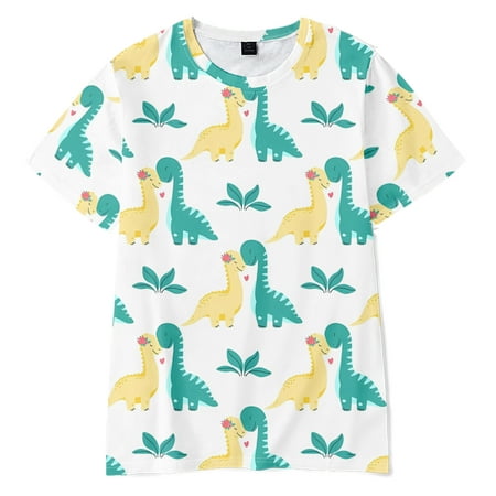 

Cute Dinosaur Kids Clothes Summer Girls Boys Cartoon Tops Boys Short-sleeved T-shirt Children Clothing(C09-Size 130)