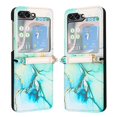 thumbnail image 3 of SaniMore Case for Samsung Galaxy Z Flip 5 6.7" 2023, PU Leather Case Luxury Marble Pattern Cash Pocket Crossbody Lanyard Fashion Case for Girls Women for Samsung Galaxy Z Flip 5, Green, 3 of 7