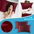 thumbnail image 2 of Ramiter 2PCS Standard Size (20x26 inches) Satin Pillow Covers With Envelope Closure compatible with Machine Washable Silk Pillowcase, 2 of 5