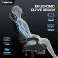 thumbnail image 2 of Soontrans Grey Gaming Chair with Footrest, High Back Game Gamer with Massage Lumbar Pillow & Headrest, Ergonomic Computer Office Chair Leather Chairs, Grey, 2 of 7