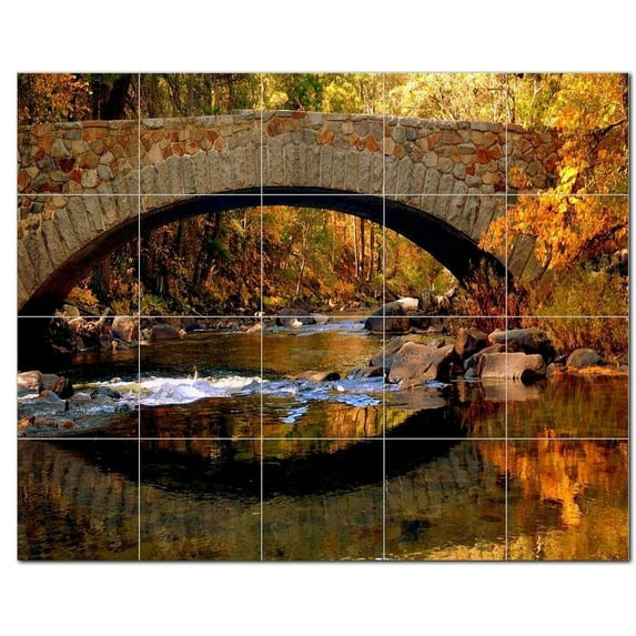 Bridge Ceramic Tile Mural Kitchen Backsplash Bathroom Shower, 400221-XL54