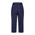 thumbnail image 6 of UVEASISHA High Waisted Capris for Women Cropped Dress Pants Office Work Pants Casual Summer Capri Pants with Pockets Navy M, 6 of 7