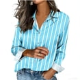thumbnail image 5 of Vetsdori Womens Long Sleeve Shirts Silk Lapel Button down Satin Striped,Trendy Blouses Casual Tops for Ladies, 5 of 6