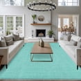 thumbnail image 4 of 5x8 Area Rugs for Living Room, Turquoise Burlap Texture Non Slip Area Rugs for Kitchen Bedroom Entryway, Farmhouse Vintage Aqua Washable Carpet Runner Rug Floor Mats for Bedroom Home Decor, 4 of 9