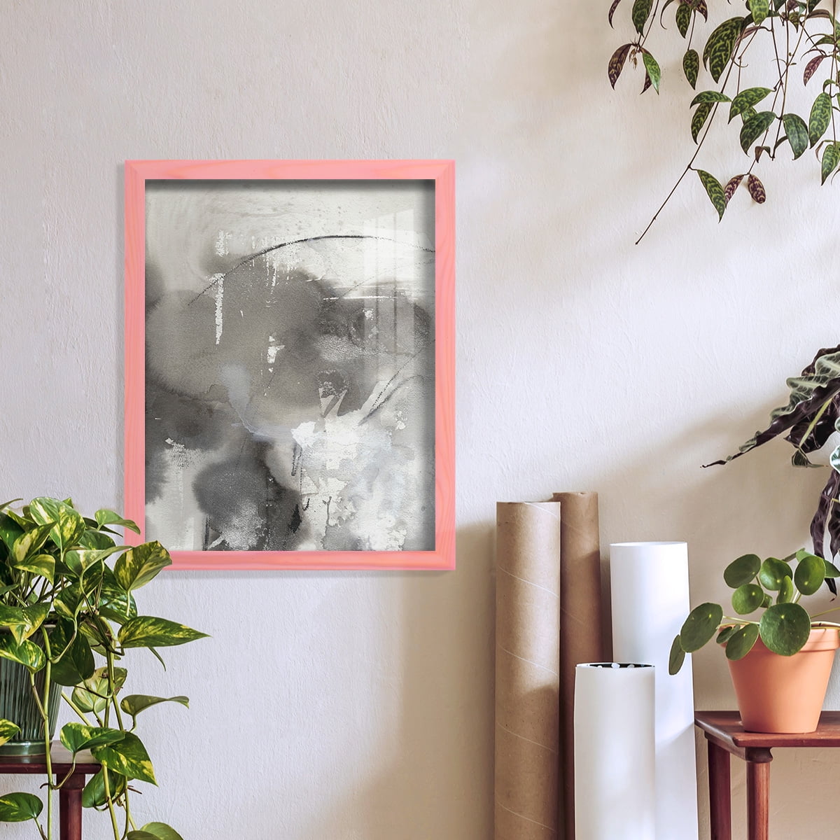 Mystical Objects I - Framed Print w/glass - Sunset Pink