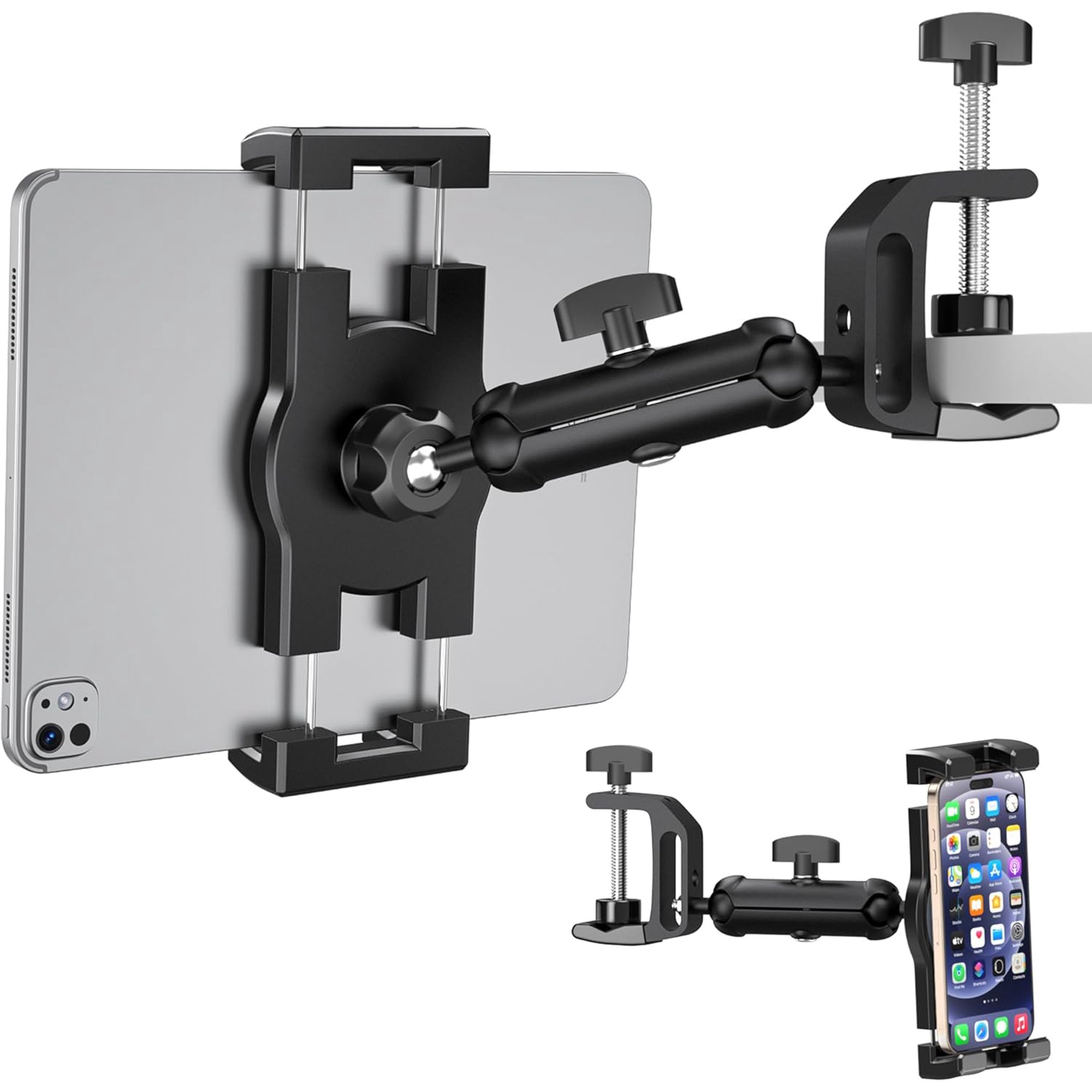 iPad Under Cabinet Mount, Kitchen Tablet Holder, iPad Desk Mount with Clamp