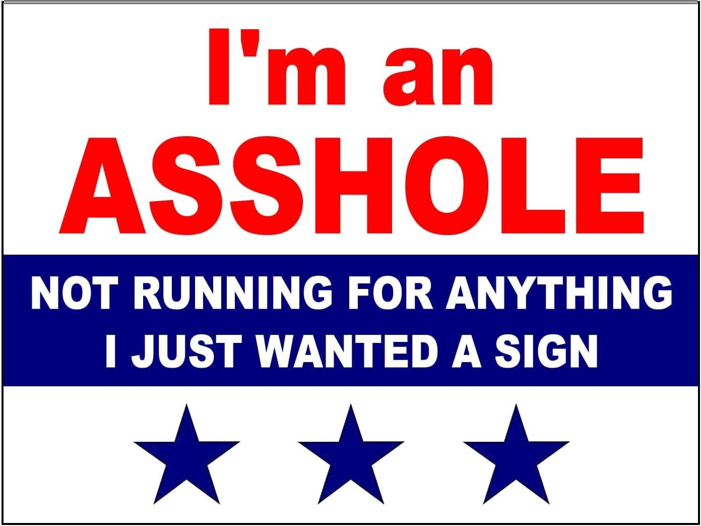 Double Sided Sign I'M A NOT RUNNING FOR ANYTHING Yard Sign ROAD SIGN with Stand