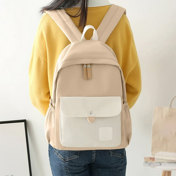 Mochila Caqui de Gran Capacidad para Estudiantes de Secundaria y Hombres | Bolsa de Viaje para Profesores Universitarios y de Negocios | Compatible con Portátiles de Hasta 15,3" | Material de Poliést