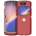 thumbnail image 2 of Étui pour Téléphone à Clapet Motorola RAZR 5G, Nakedcellphone [Rouge] Étui Rigide de Protection à Clipser [Texture à Grille] pour Téléphone à Clapet Motorola Moto RAZR 5G (2020) XT2071, 2 of 7