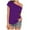 Purple, variant on Bjutir Ladies Tops Casual Off Shoulder Solid Color Irregular Top Women Summer Short Sleeve T Shirt Black L