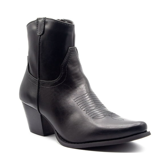 Women's Ankle High Boho Chic Bootie Western Cowboy Dress Boots, Black, 11