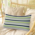 thumbnail image 4 of Green Gray Striped Pillow Covers, Linen Long Throw Pillow Case, Farmhouse Stripes Modern Abstract Art Holiday Pillow Protector Decorative Cushion Cover for Living Room/Bedroom 20" x 30", 4 of 8