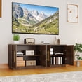 thumbnail image 2 of Uforic TV Stand with Storage for TVs up to 80 Inch, 70'' Entertainment Center with 4 Fluted Doors for Living Room or Apartment, Walnut, 2 of 8