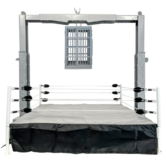 Wrestling Ring, Shark Cage & Grab The Gear Playset for WWE & AEW Action Figures