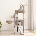 thumbnail image 1 of Cat Tree, Cat Tower for Indoor Cats with Scratching Post for Small Cats and Kittens, Cat House with Removable Top Platform and Fluffy Balls, Hanging Cat Basket, Mushroom, 1 of 10