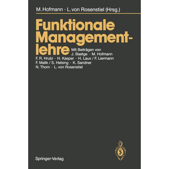Funktionale Managementlehre, (Paperback)