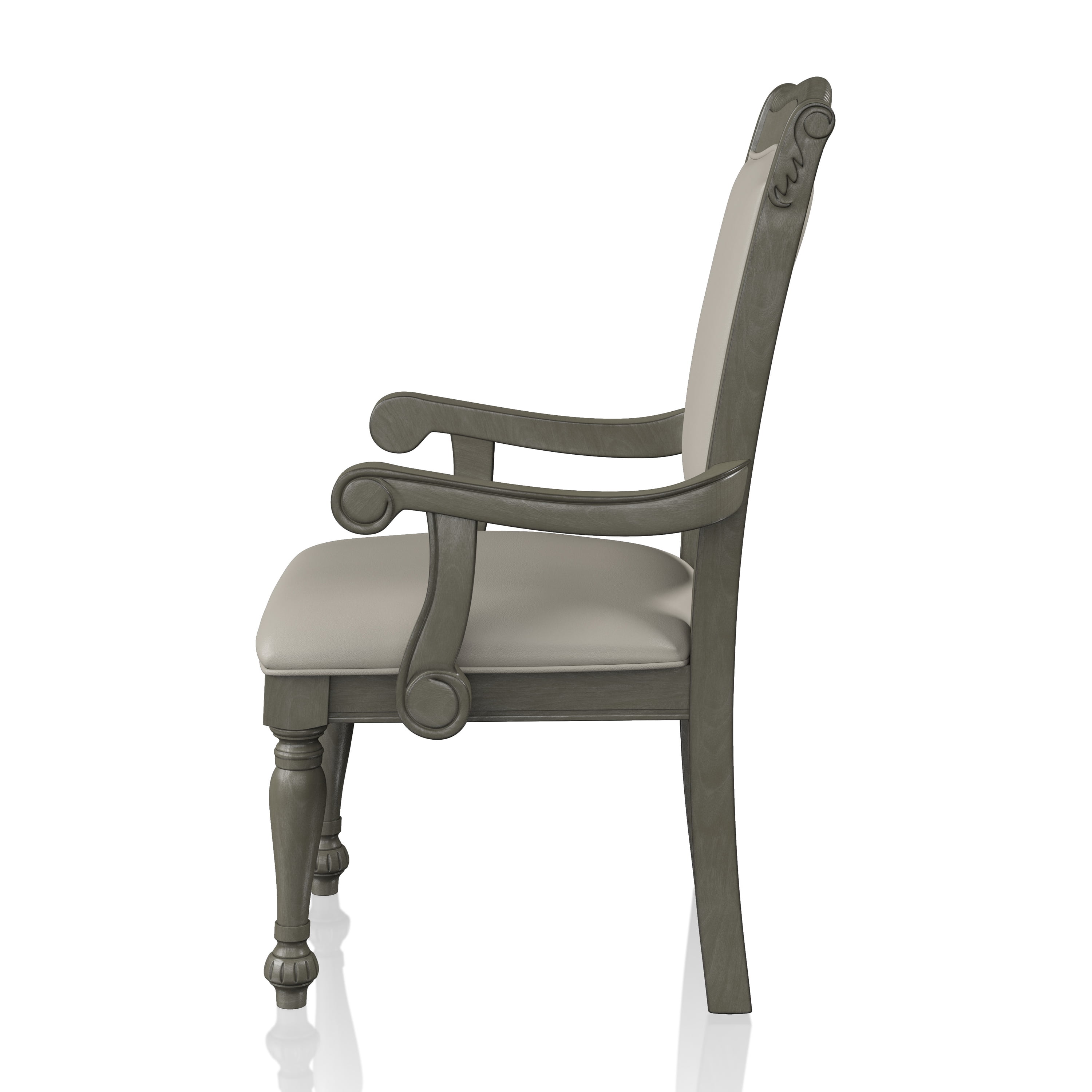 Furniture of America Paxton Padded Dining Arm Chairs - Set of 2, Gray