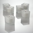 Richland Votive Candles & Eastland Frosted Square Votive Holders White Unscented Set of 12