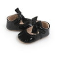 thumbnail image 6 of Xfvqtps Baby Girls Walking Shoes Lace Bowknot Princess Non Slip Comfortable Soft Sole PU Infant Prewalker Summer New Baby Everything Casual Breathable Cute Rubber Toddler Shoes Black, 6 of 9