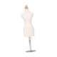 thumbnail image 5 of Mini maniquí de costura en miniatura para exhibición de vestidos, torso completo con forma redonda L y Plata, 5 of 9