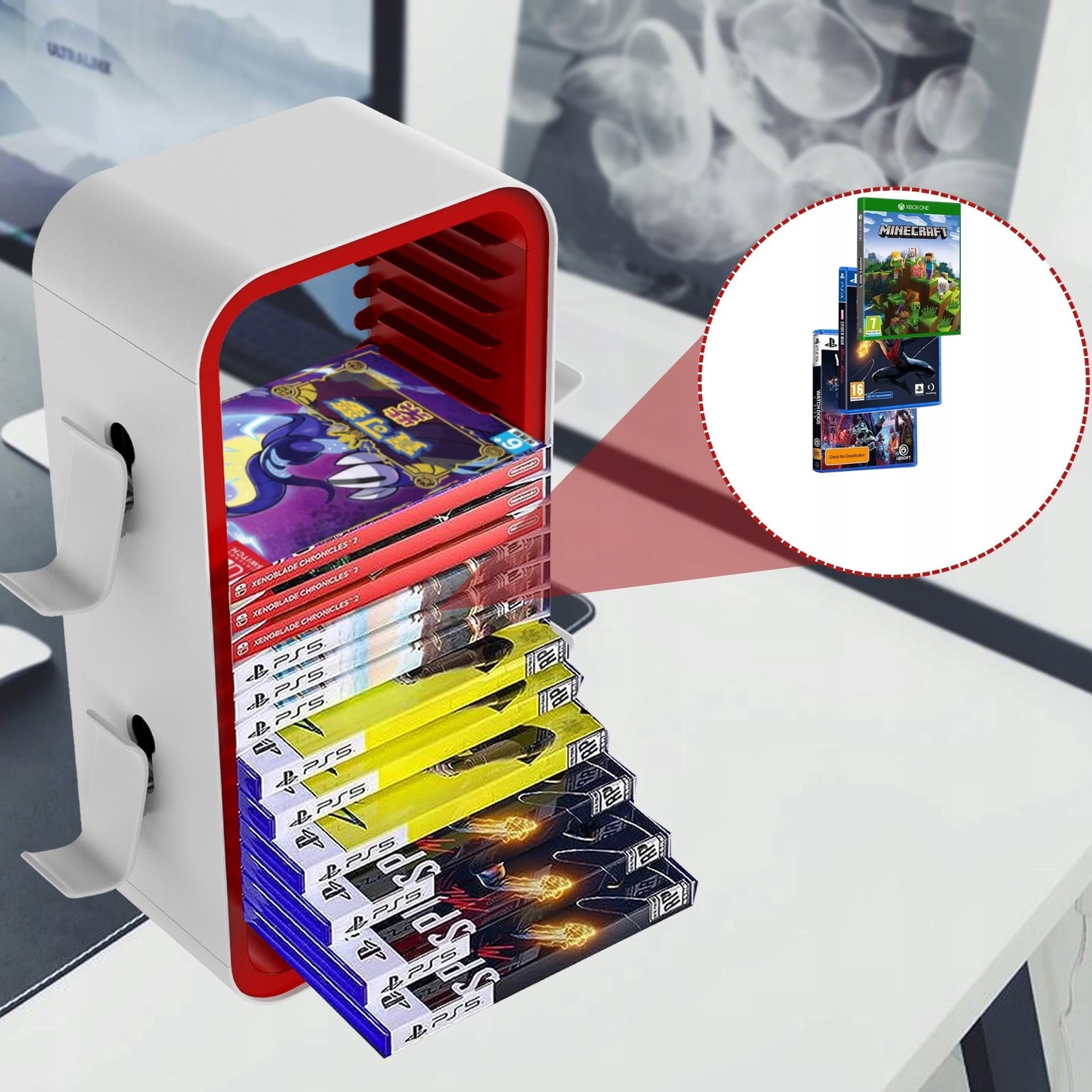 PS5/PS4/switch/XBOX Sereis X&S universal handle storage tray in red
