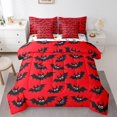 thumbnail image 1 of YST 7 Piece Bed in a Bag Queen Size Comforter Set Halloween Bedding Set,Black Red Halloween Bat Reversible Design Bed Set,Cartoon Halloween Comforter with Sheet Set,All Season, 1 of 5