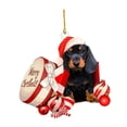 thumbnail image 2 of Adorno navideño para árbol de Navidad con forma de perro salchicha, regalo para accesorios de interior de coche. Estilo H, 2 of 9